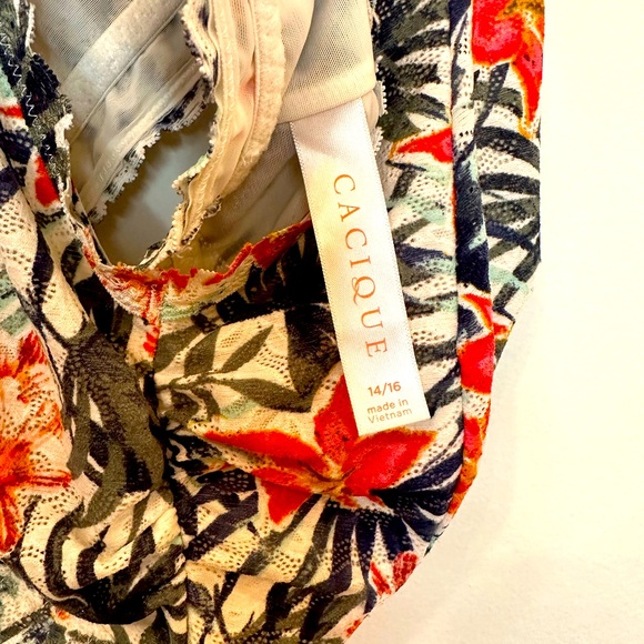 Cacique Racerback Bralette 14/16 tropical pattern - Picture 4 of 4